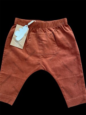 Angel Dear NWT Brown Corduroy 100% Cotton Harem Kangaroo Pocket Pant-3-6Mos