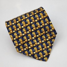 Robert Talbott Best of Class Silk Tie Blue Gold Black Geometric Men 57 x 4