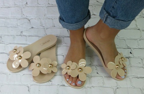 Jelly Sandale ""MIRAMAR"" Damen Slide Flip Flop Slipper mit großen Blumen - Ann More - Bild 8 von 9