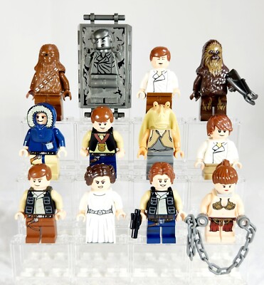 LEGO Star Wars Minifigures Han Solo, Princess Leia, Jar Jar, Chewbacca 