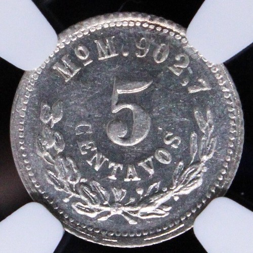 5 Centavos 1892 Mo M. Mexico Silver. KM-398.7 UNC NGC MS63 - Picture 2 of 3