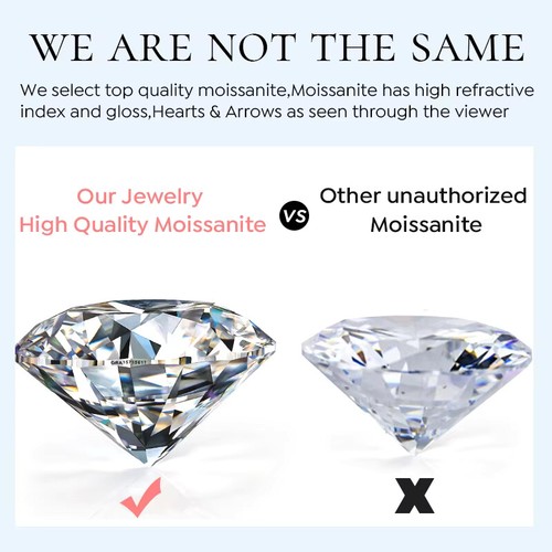 Anello ORIGINALE 1,4 ct moissanite argento sterling mezza eternità fidanzamento scintillante - Foto 5 di 16