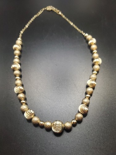 Vintage Crystal Brands "M" Goldtone Beaded Necklace Choker - Picture 6 of 6