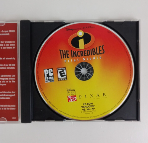 THE INCREDIBLES PC-CD Rom Print Studio Walt Disney Pixar Computer Software - Picture 3 of 3