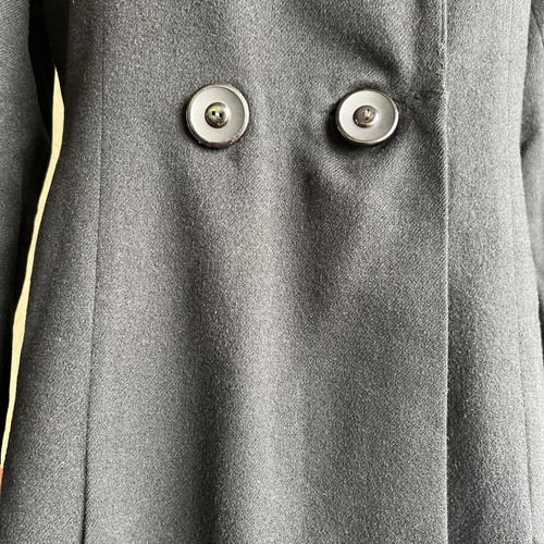 Vintage 1930s Black Wool Coat Brown Mink Fur Satin Liner Jacket Art Deco 1940s - Picture 6 of 21