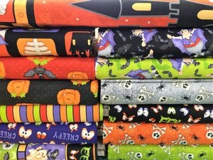 Henry-Glass-THE-COUNT-Halloween-fabric-Priced-By-The-1-2-yard