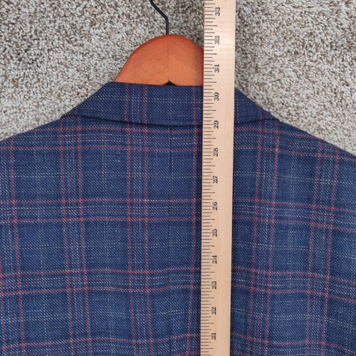 UNTUCKit Wool Linen Sports Coat Blazer Suit Jacket Blue Tweed Men’s Size 46R - Picture 22 of 24