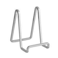 Plate Holder Easel Display Stand - 8 inch Metal Plate Silver-4.5 inch (1 pack)