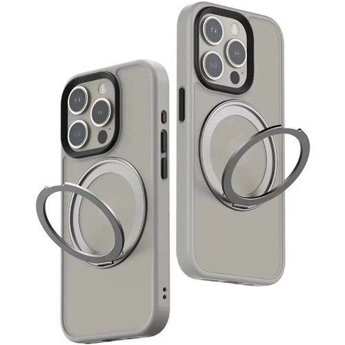 Frosted Ma-gs-afe Case For iPhone 15 Pro Max Matte Rotating Ring Bracket Cover - 第 7/29 張圖片