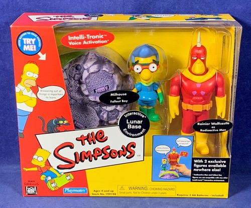 LUNAR BASE Simpsons WOS Playmates TALKING Milhouse FALLOUT BOY Radioactive Man