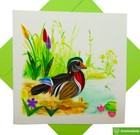 Wood Duck Quilling Greeting Card - Unique Dedicated Handmade Art
