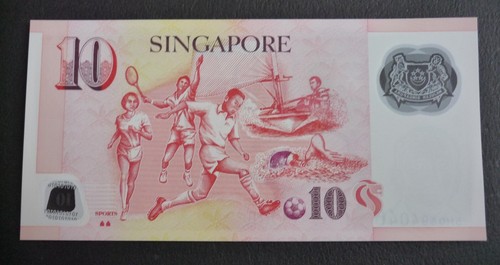 SINGAPORE 2017 PORTRAIT POLYMER $10 DOLLARS W/2 SOLID HOUSE New UNC - Picture 2 of 2