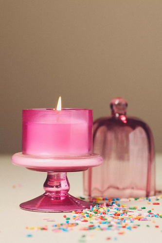 4 ANTHROPOLOGIE MINI SOPORTE PARA PASTELES PANADERÍA VIDRIO VELAS PERFUMADAS ROSA ROJO AZUL VERDE - Imagen 4 de 18
