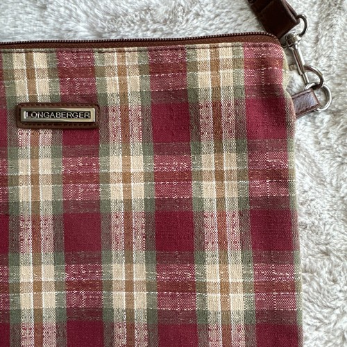 LONGABERGER Homestead Crossbody Plain Purse Handbag Multicolor Red Green - Picture 4 of 15
