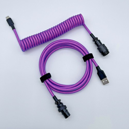Custom Coiled Aviator USB-C Keyboard Cable (3ft) GX16 (FREE BONUS CABLE) - 第 2/17 張圖片