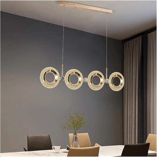 Home Decor Metal / Crystal Chandelier 4 Pendant Style - Polished Gold Color - Picture 3 of 6