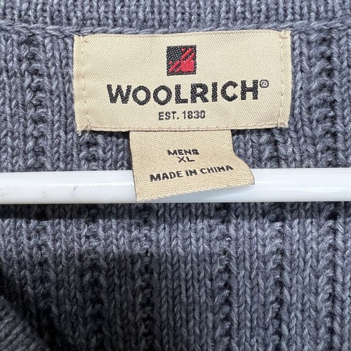 Vintage 90s Men’s XL Woolrich Cable Knit Sweater Gray USA - Picture 2 of 7