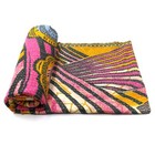 Vintage Kantha Quilt Indian Handmade Cotton Bedspread Stylish Throw Bedding