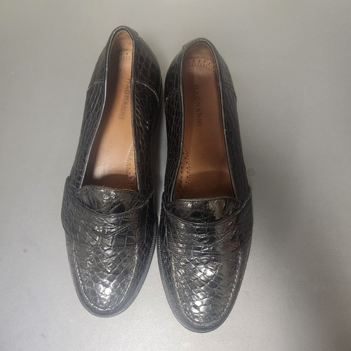 Magnanni schwarz Krokodilleder Penny Halbschuhe Schuhe Größe 8 - Bild 4 von 9