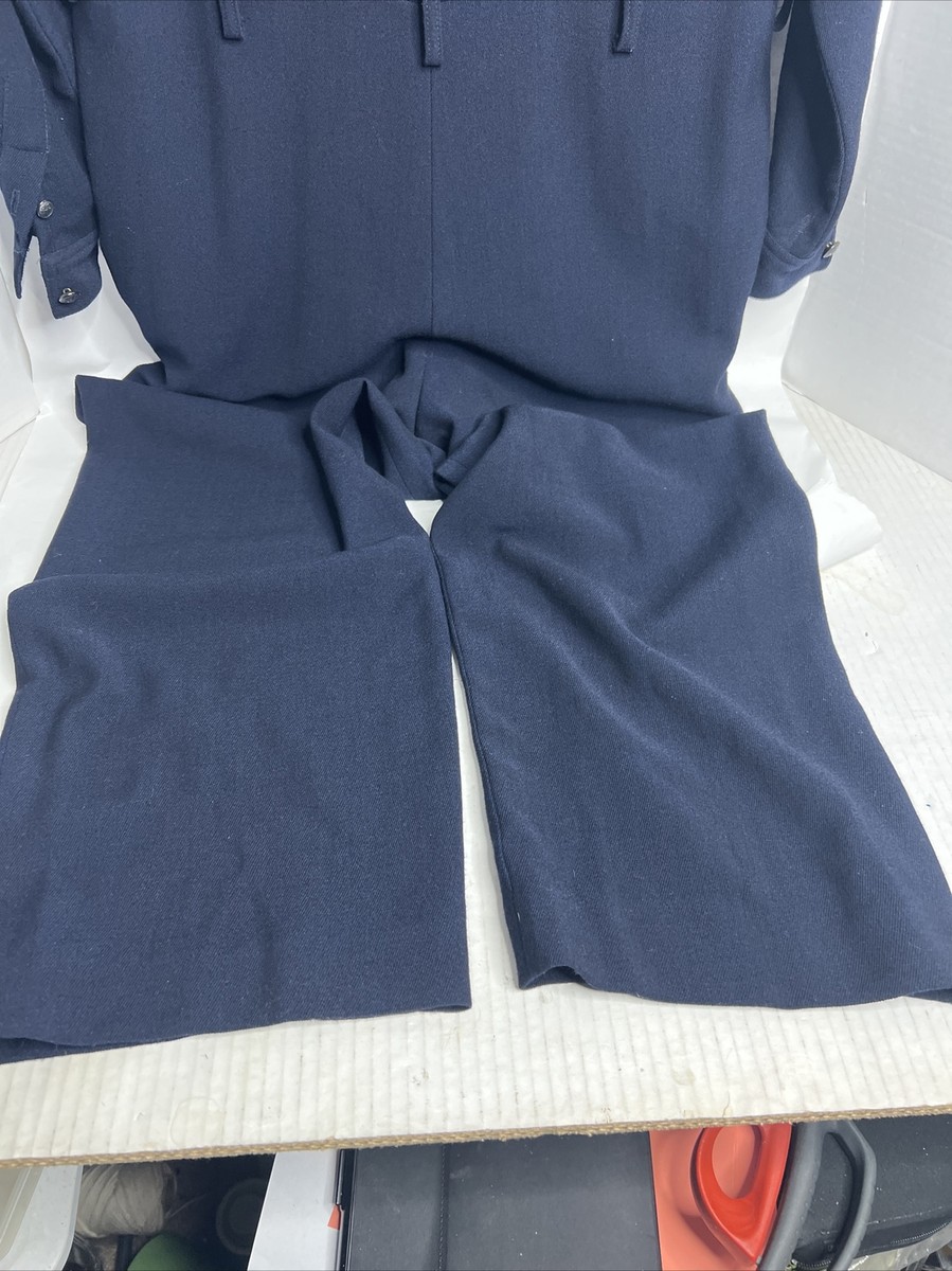 VTG Lauren RALPH LAUREN Womens Jumpsuit SZ 4 Navy Zipped Up