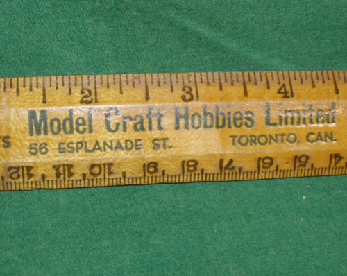 1930s-40s Model Craft Hobbies Limited Toronto Canada, Vintage 6" wood Ruler - Picture 4 of 4