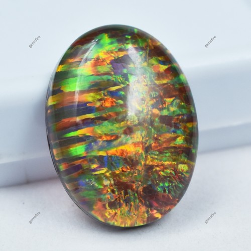 Piedra preciosa suelta multicolor roca ópalo natural corte ovalado 10,90 quilates CERTIFICADA - Imagen 2 de 8