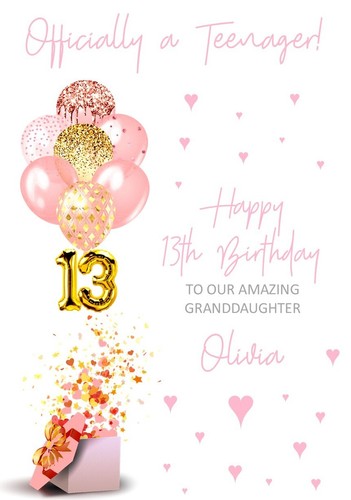 13th Birthday Card Officially a Teenager! Granddaughter Daughter Niece Anyone! - Picture 8 of 8