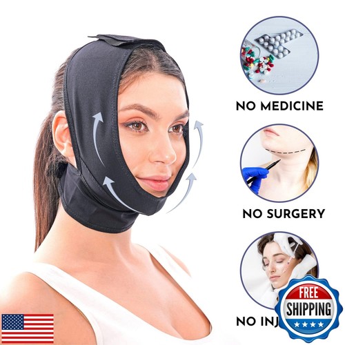 Post Surgery Facial Compression Neck Coverage Chin Strap, V-Shaped Face Slimm - Picture 3 of 5