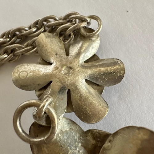 JOSEFF of Hollywood Antiqued Goldtone Camellia Flowers 2-Strand Necklace & Clip - Picture 18 of 22