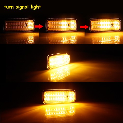 Luces de señalización laterales LED secuenciales transparentes de 2 piezas para Mercedes serie W463 G 1986-2002 - Imagen 4 de 10
