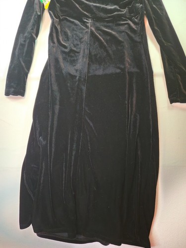 Vtg Y2K My Michelle Black Velvet Maxi Dress Sz M Gothic Long Sleeve - Picture 13 of 13