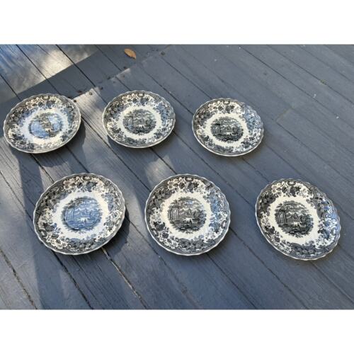 Vintage 1928 Copeland England Late SPODE - Black + White - 7.5" Plate (6) Avail - Picture 2 of 16