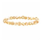Natural Mother Of Pearl 6mm Beaded Stretch Bracelet, 7"
