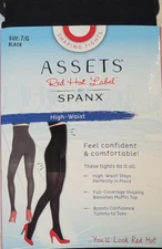 NEW ASSETS SPANX Red Hot Label Women’s Black High Waist Shaping Tights Size 7/G