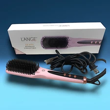 L'ange Le Vite Hair Brush Straightener Pink Lange Double Negative Ion Technology