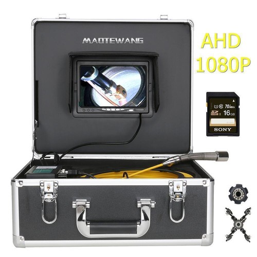 7" DVR Monitor 23mm Endoscope Sewer Drain Camera Portable Inspection System 16GB - Picture 2 of 13