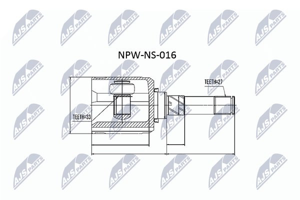 NTY NPW-NS-016 Gelenksatz Antriebswelle Getriebeseitig, Vorderachse Links FüR-image