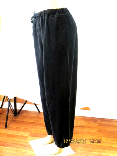 ONQUE CASUALS SZ XL Cotton/Polyester Black Thick Velour Pull On Pants Trousers - Picture 5 of 12