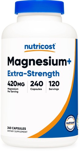 Nutricost Magnesium+ Extra Strength 420mg, 240 Capsules - 120 Servings - Picture 1 of 5