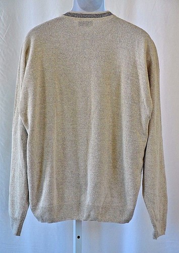 Bullock & Jones Scotland Brown Hand Made Intarsia Linen Silk Crewneck XL Sweater - Picture 3 of 9