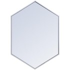 Elegant Decor Eternity 34" x 24" Hexagonal Metal Frame Mirror in Silver