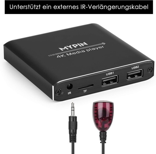 MYPIN HDMI Multimedia Player, 4K@30Hz Digital Media Player HDMI/AV-Ausgang PP... - Bild 9 von 10