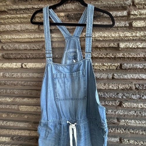 Ann Taylor Loft Light Wash Denim Overalls Size Medium - Picture 10 of 11