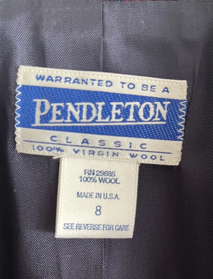 Pendleton Blazer Jacket Red Tartan Plaid Single Button Close Sz 8 Worn Once - Image 2 of 4