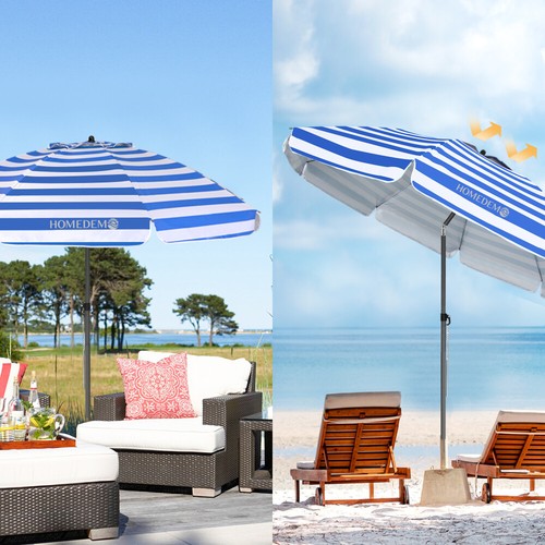 2025 Sonnenschirme Balkonschirm Rund UV50+ Strandschirm Gartenschirm Eindrehen - Bild 37 von 174
