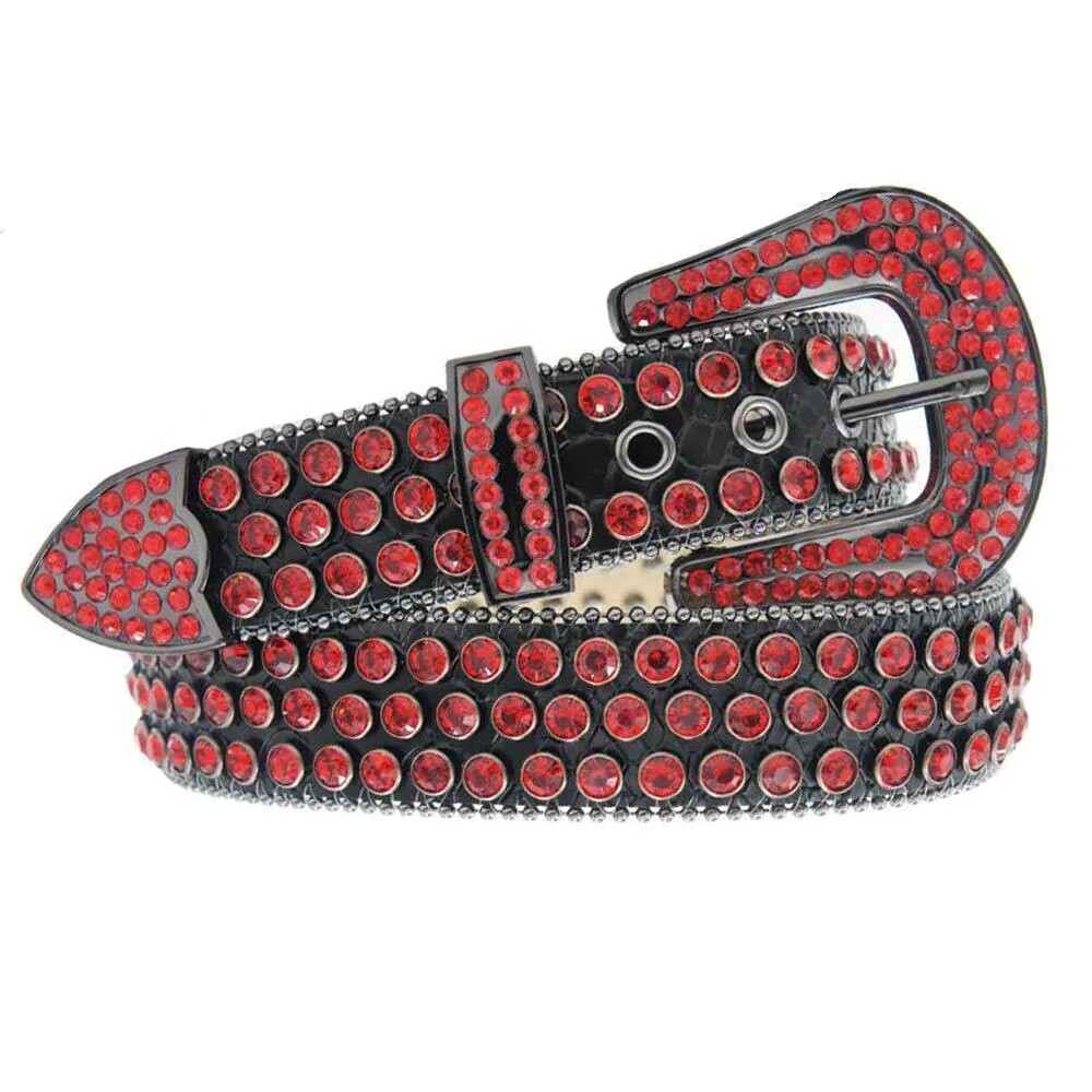 DNA Belt Alligator Skin Black with Red Stone (GREAT CONDITION