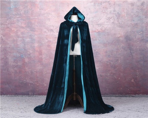 Hooded Velvet Halloween Cloak Cape Wizard Vampire Witch Wedding Gothic Medieval1 - Picture 12 of 34