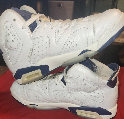 Nike Air Jordan 6 Retro GS Midnight Navy White Gradeschool *Size 6.5Y 384665 141 - Picture 8 of 13