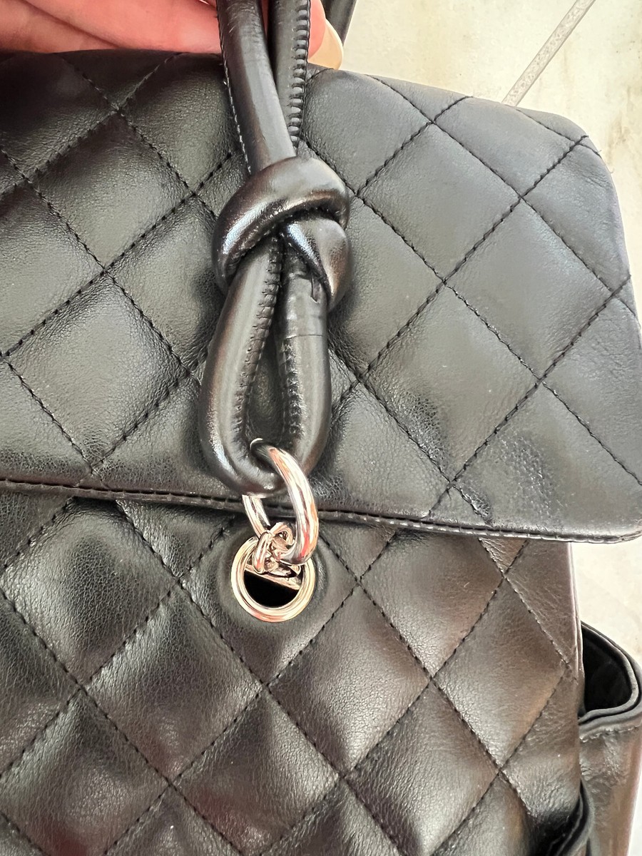 CHANEL Black Lambskin Leather Cambon Handbag Limited Edition CHANEL Black Lambskin Leather Cambon Handbag Limited Edition