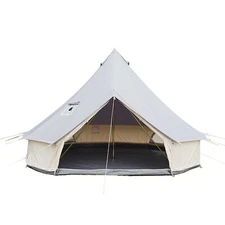 13ft / 4M Outdoor Canvas Bell Tent – Waterproof & Stove Jack Compatible